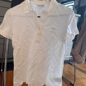 Lacoste Women's Slim Fit White Polo Shirt